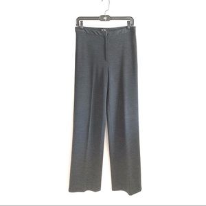 BCBG MAXZARIA VINTAGE GRAY PANTS FRONT ZIP WIDE LONG MADE IN USA